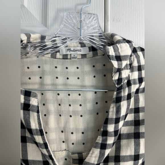 Madewell Courier Button Back Blouse Double Faced Plaid Womens Small - Picture 4 of 7